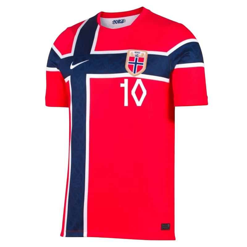 Norway ØDEGAARD #10 Home 2026/27 Jersey Red Men's
